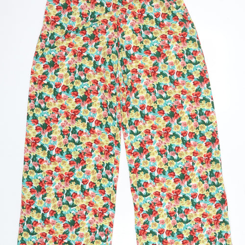 Vera & Lucy Womens Multicoloured Floral Polyester Trousers Size M L31 in Regular - Elasticated Waist