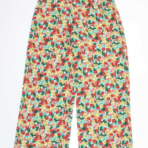 Vera & Lucy Womens Multicoloured Floral Polyester Trousers Size M L31 in Regular - Elasticated Waist