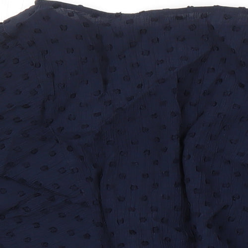 Zara Womens Blue Viscose Tunic Blouse Size XL Boat Neck