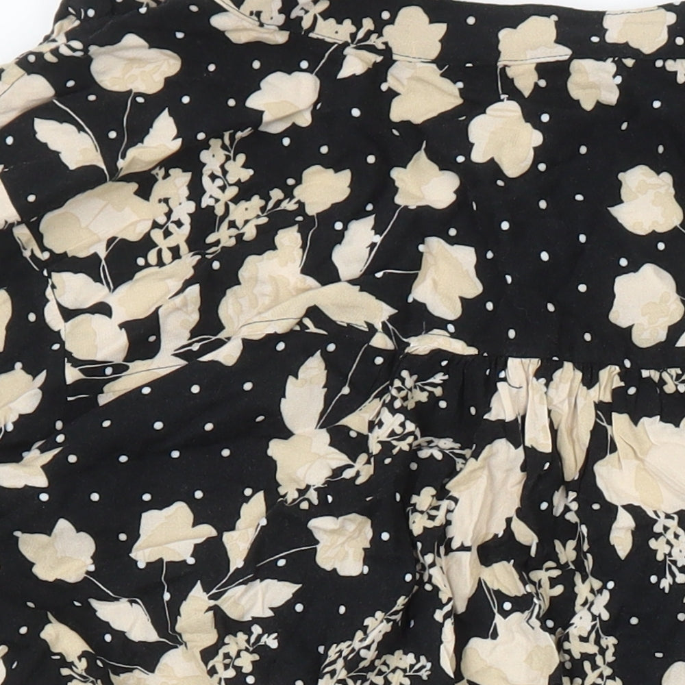 H&M Womens Multicoloured Floral Viscose Tunic Blouse Size M Round Neck