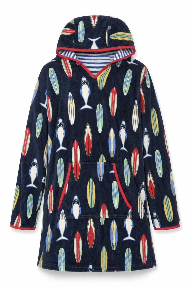 Fat Boys Multicoloured Geometric Cotton Gown Size 12-13 Years - Sharks