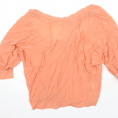 Mexx Womens Orange Viscose Tunic Blouse Size 8 Boat Neck