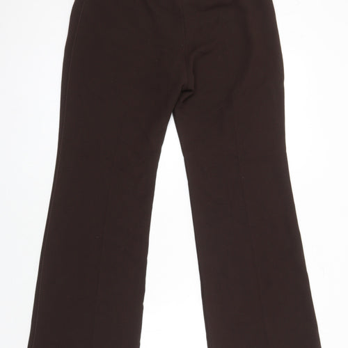 Marks and Spencer Womens Brown Polyester Trousers Size 14 L29 in Regular