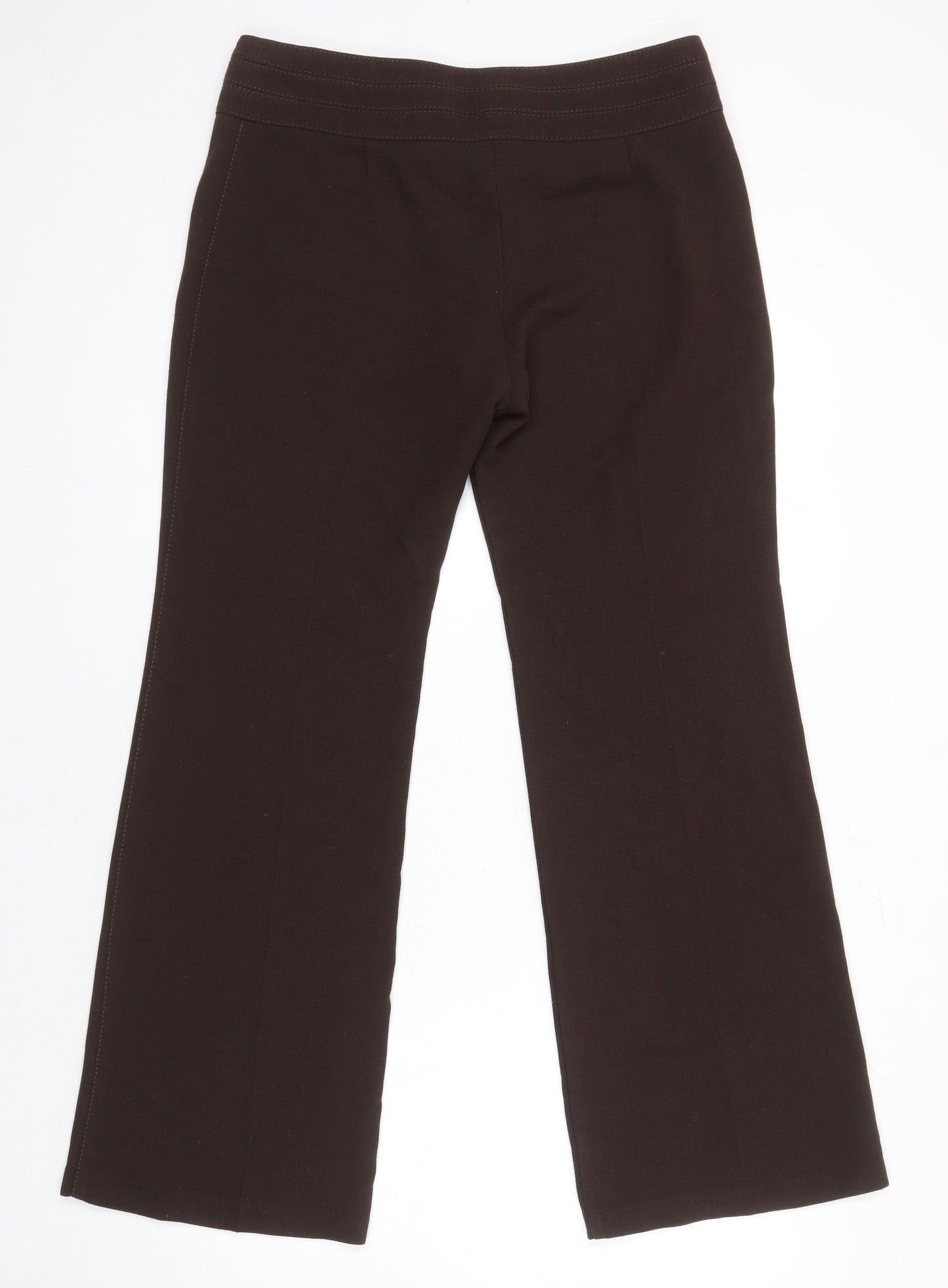 Marks and Spencer Womens Brown Polyester Trousers Size 14 L29 in Regular