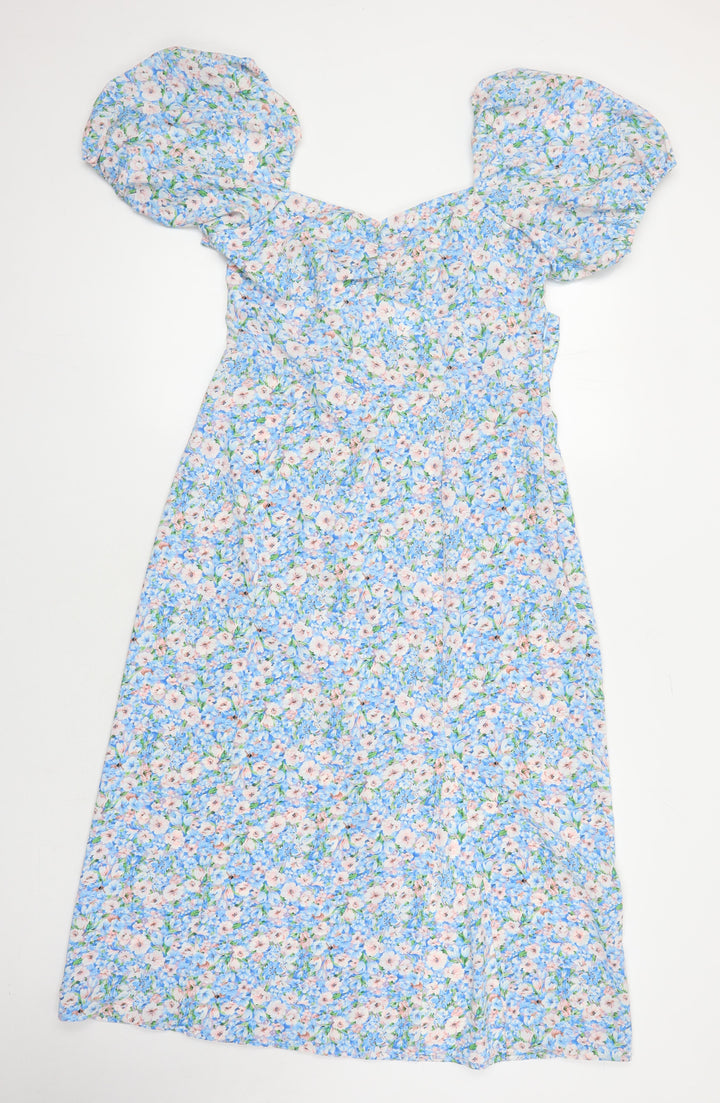 Quiz Womens Multicoloured Floral Polyester A-Line Size 12 Sweetheart