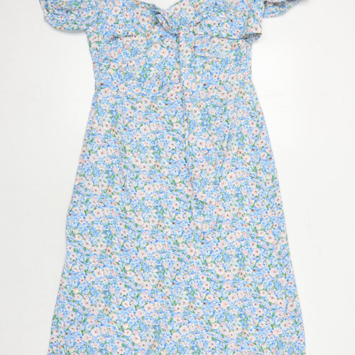 Quiz Womens Multicoloured Floral Polyester A-Line Size 12 Sweetheart