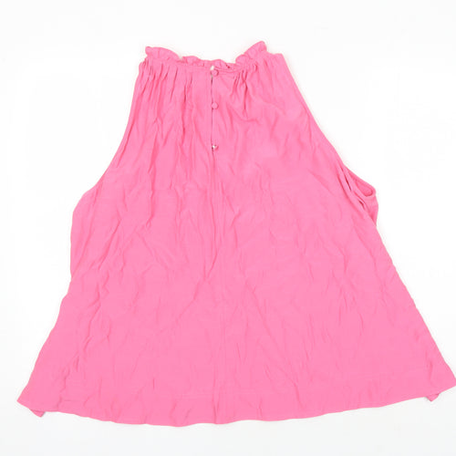 M&S Womens Pink Polyester Tunic Blouse Size 20 Round Neck