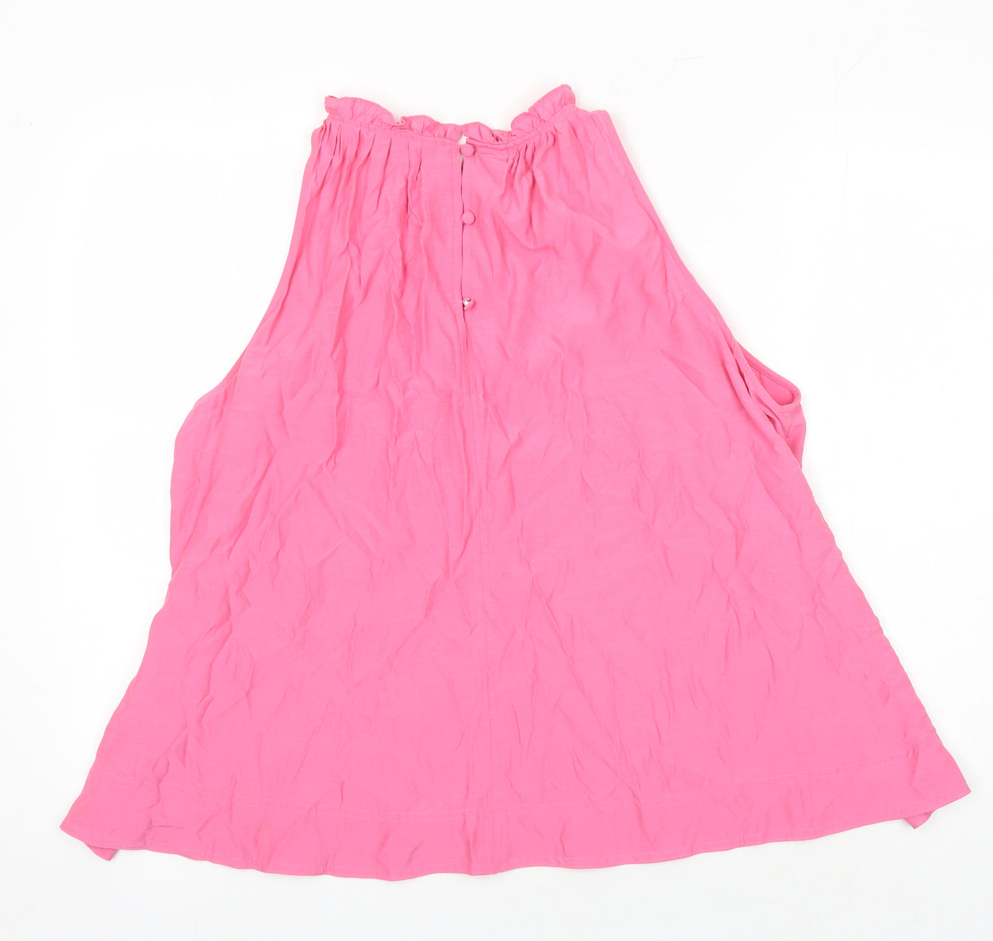 M&S Womens Pink Polyester Tunic Blouse Size 20 Round Neck