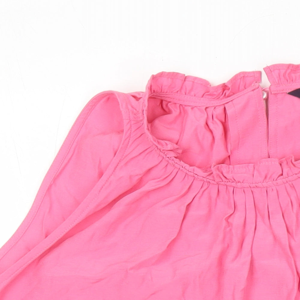 M&S Womens Pink Polyester Tunic Blouse Size 20 Round Neck