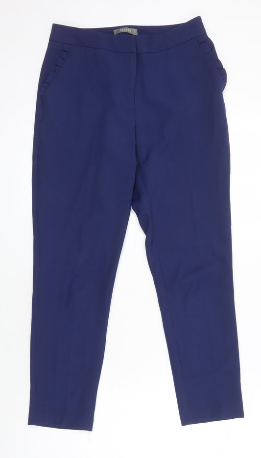 Oasis Womens Blue Polyester Trousers Size 8 L26 in Regular - Pockets