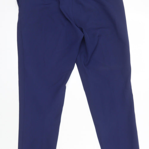 Oasis Womens Blue Polyester Trousers Size 8 L26 in Regular - Pockets