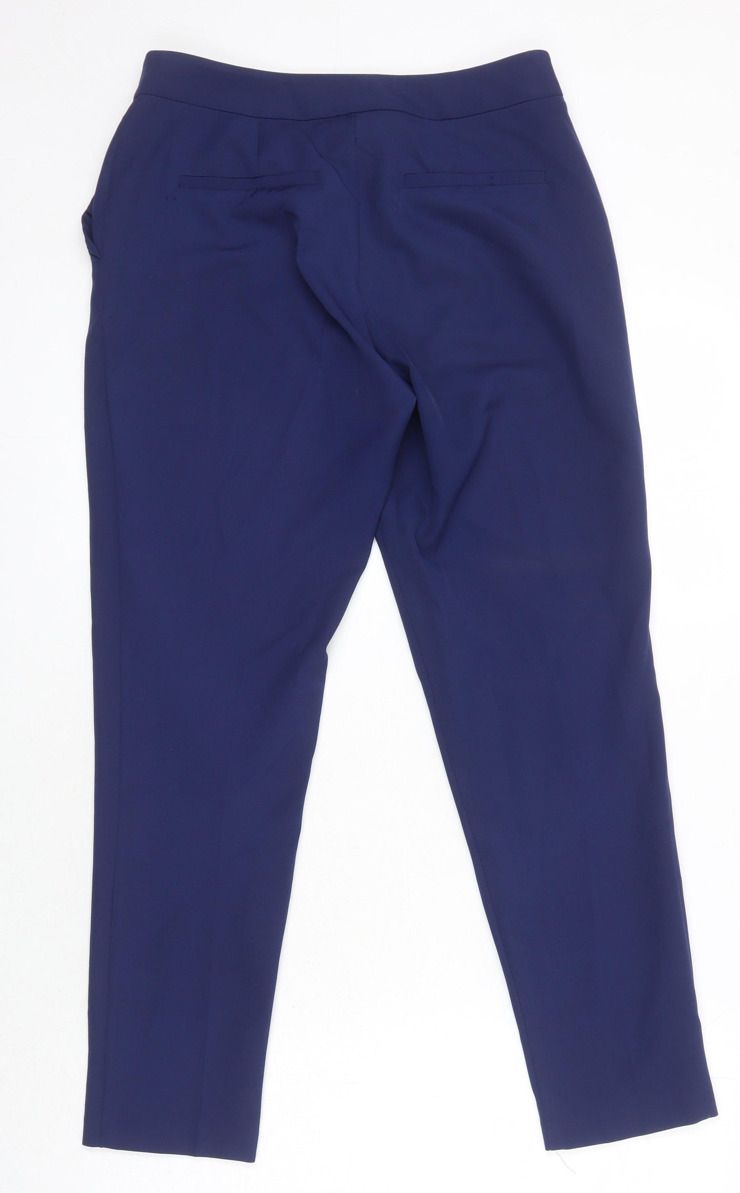 Oasis Womens Blue Polyester Trousers Size 8 L26 in Regular - Pockets