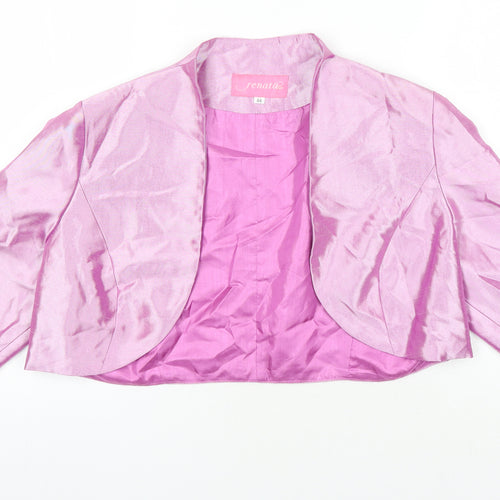 Renata Womens Pink Jacket Blazer Size 12