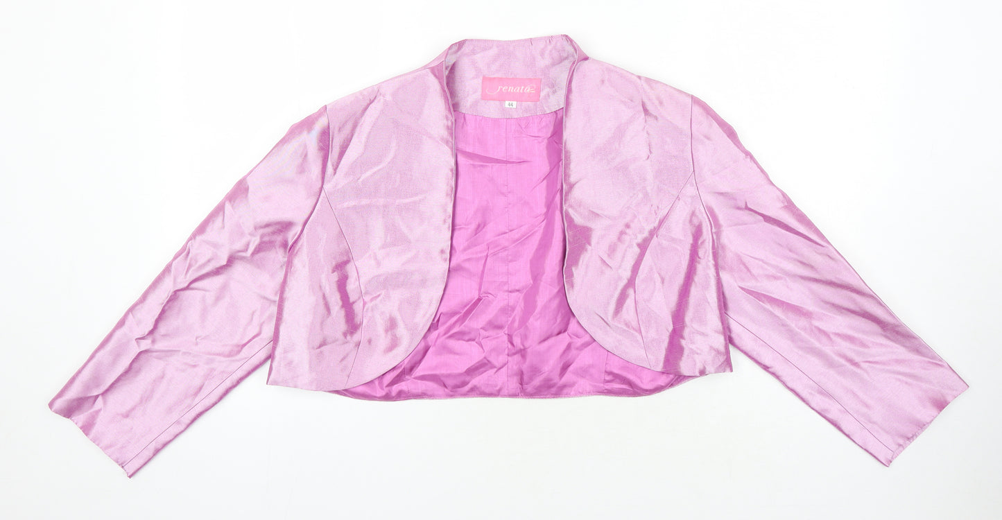 Renata Womens Pink Jacket Blazer Size 12