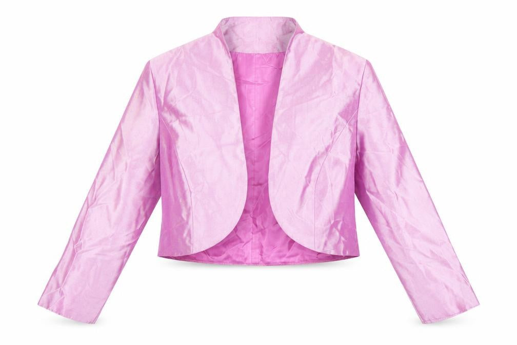 Front view of Renata women’s pink jacket blazer, size UK 12