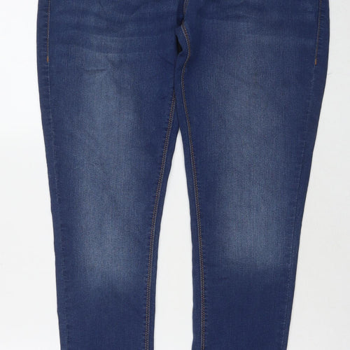 Dorothy Perkins Womens Blue Cotton Straight Jeans Size 16 L31 in Regular Zip