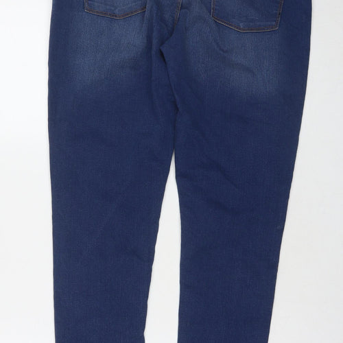 Dorothy Perkins Womens Blue Cotton Straight Jeans Size 16 L31 in Regular Zip