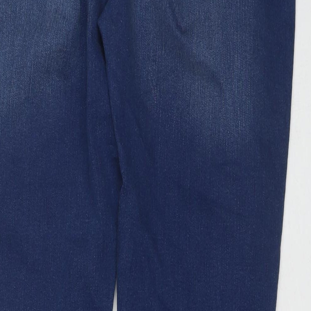 Dorothy Perkins Womens Blue Cotton Straight Jeans Size 16 L31 in Regular Zip