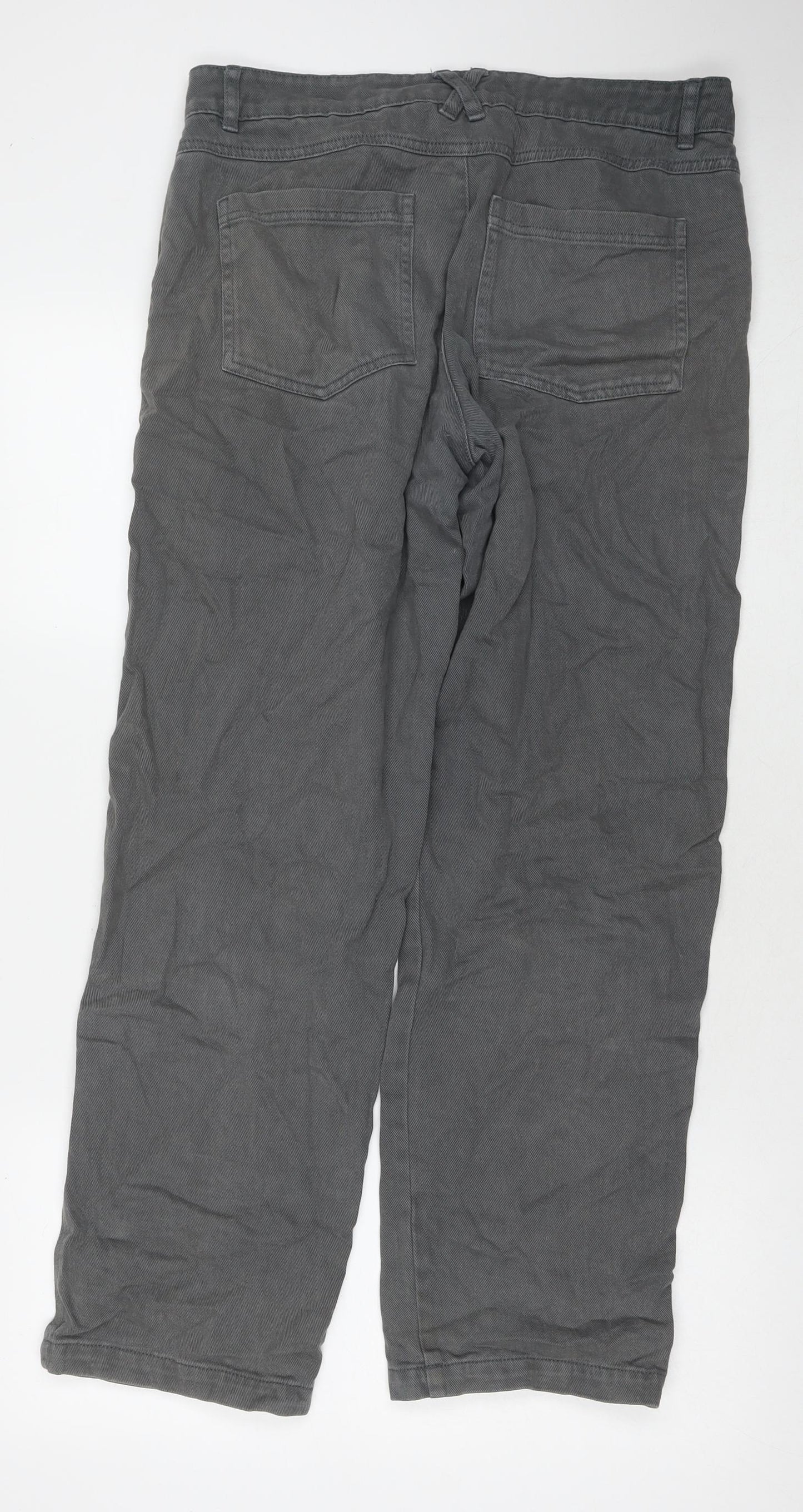 Animal Mens Grey Cotton Straight Jeans Size 32 in L30 in Regular Zip