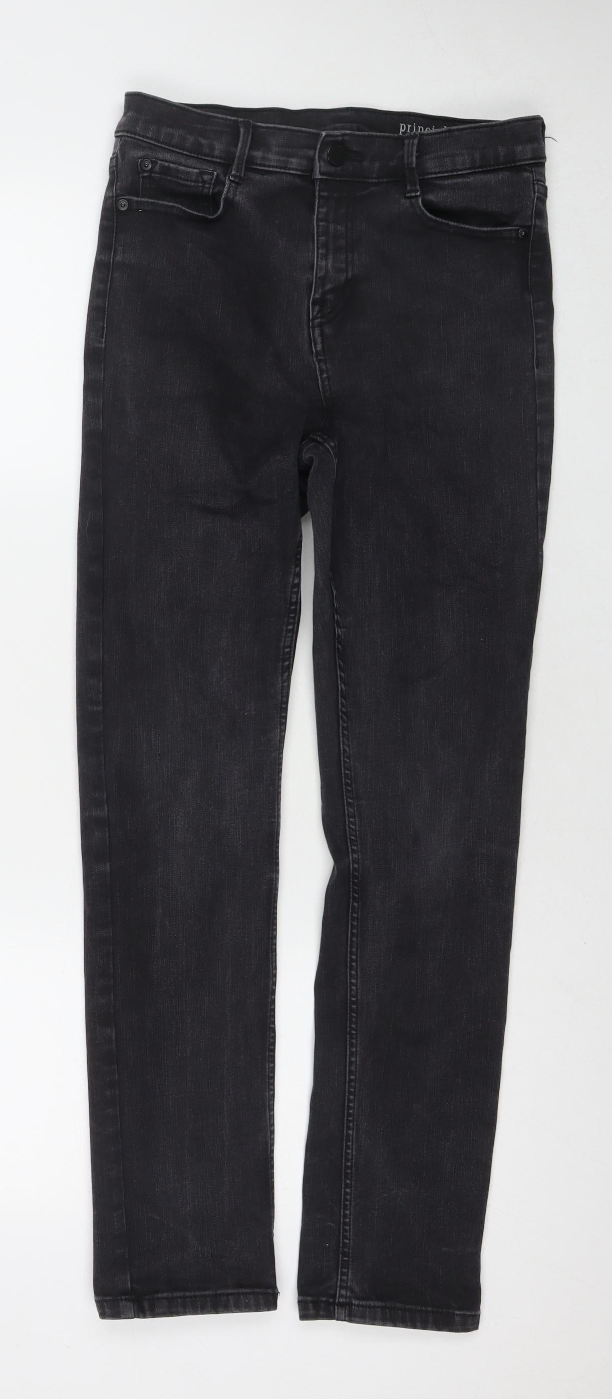 Principles Womens Black Cotton Skinny Jeans Size 20 L28 in Slim Zip