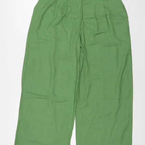 Unfold Womens Green Viscose Trousers Size 12 L30 in Regular