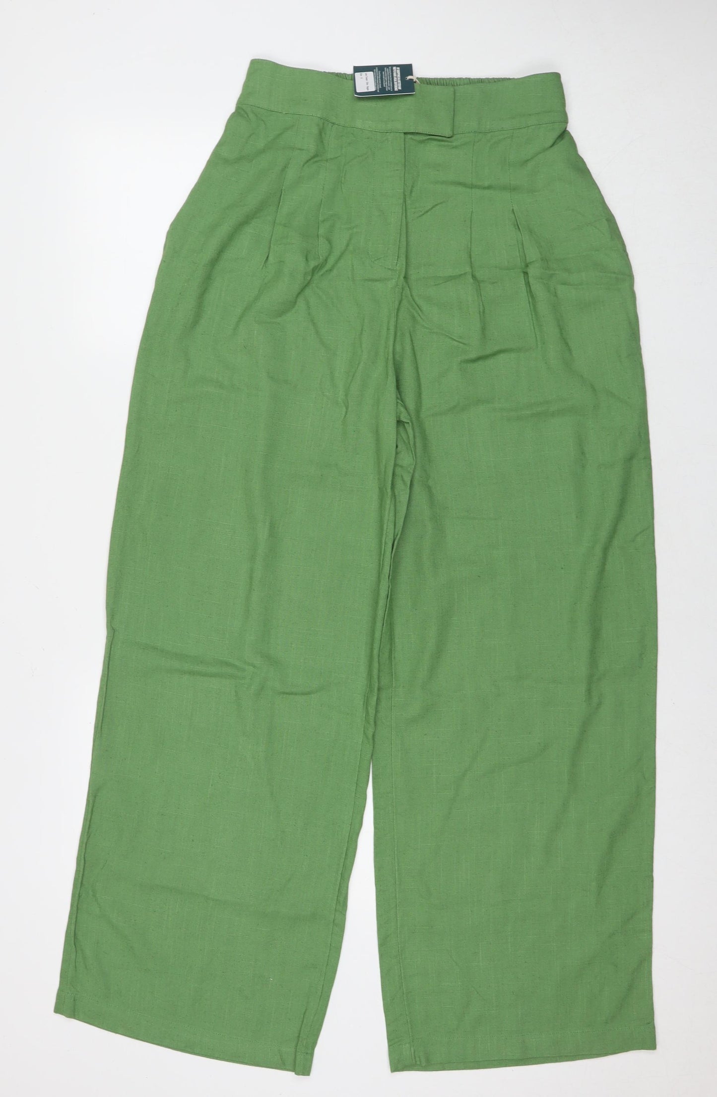 Unfold Womens Green Viscose Trousers Size 12 L30 in Regular