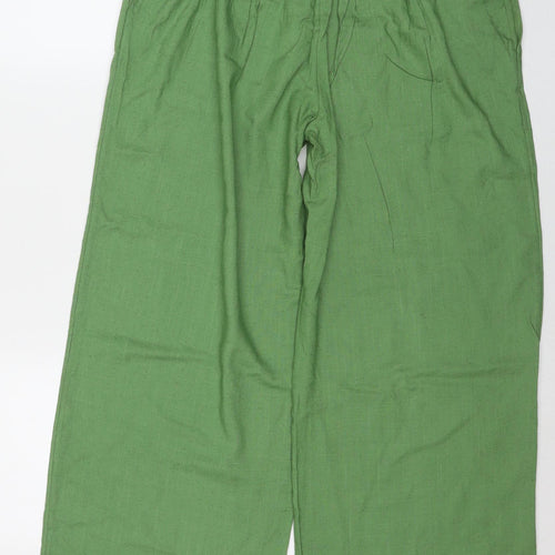 Unfold Womens Green Viscose Trousers Size 12 L30 in Regular