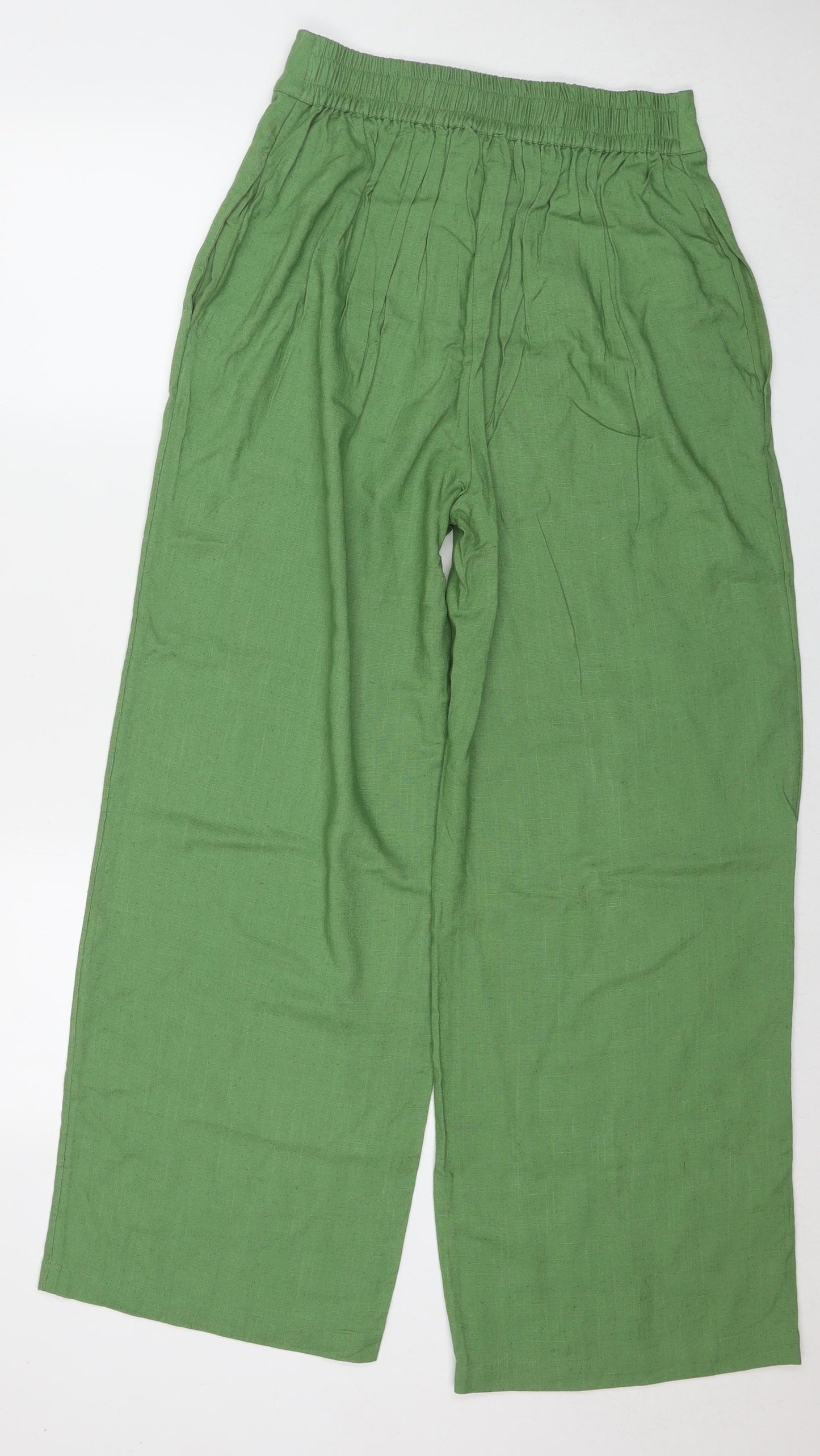 Unfold Womens Green Viscose Trousers Size 12 L30 in Regular