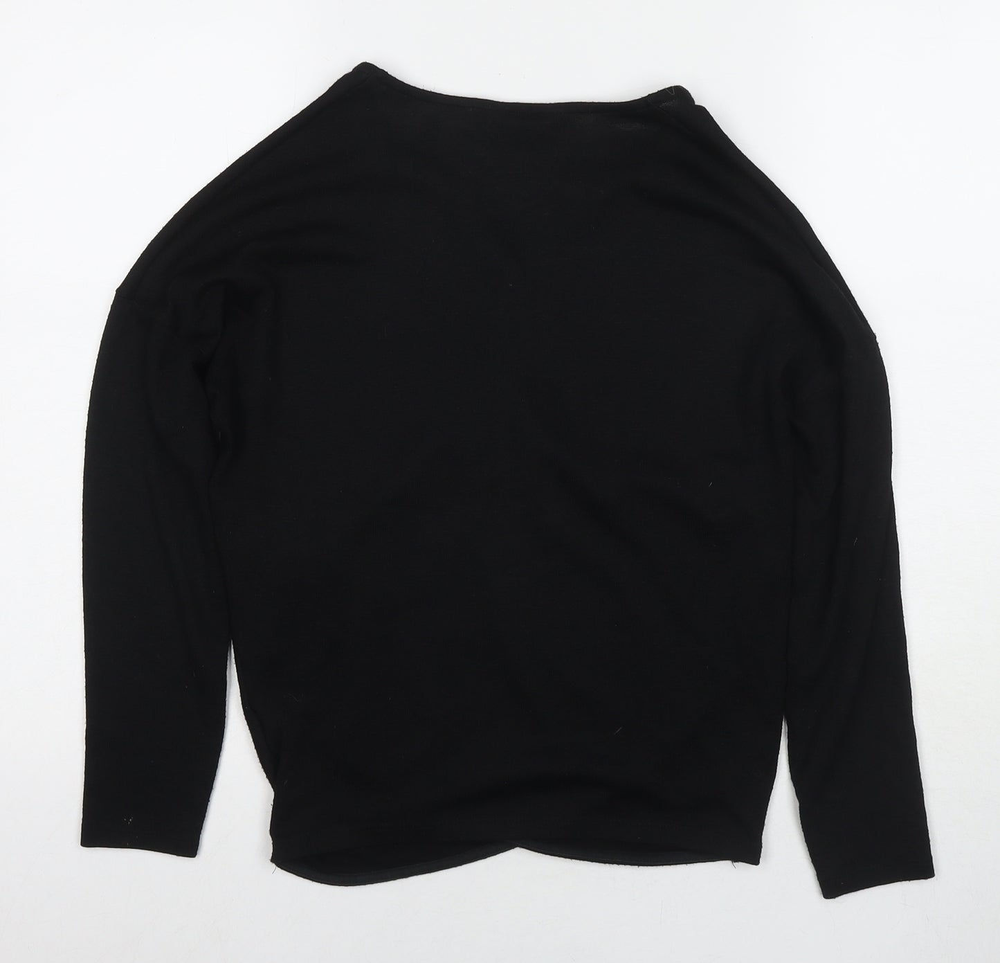 Dorothy Perkins Womens Black V-Neck Polyester Pullover Jumper Size 12