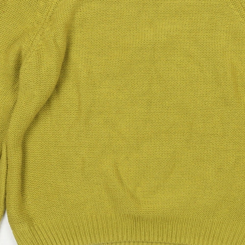 Oasis Womens Green Round Neck Cotton Pullover Jumper Size S