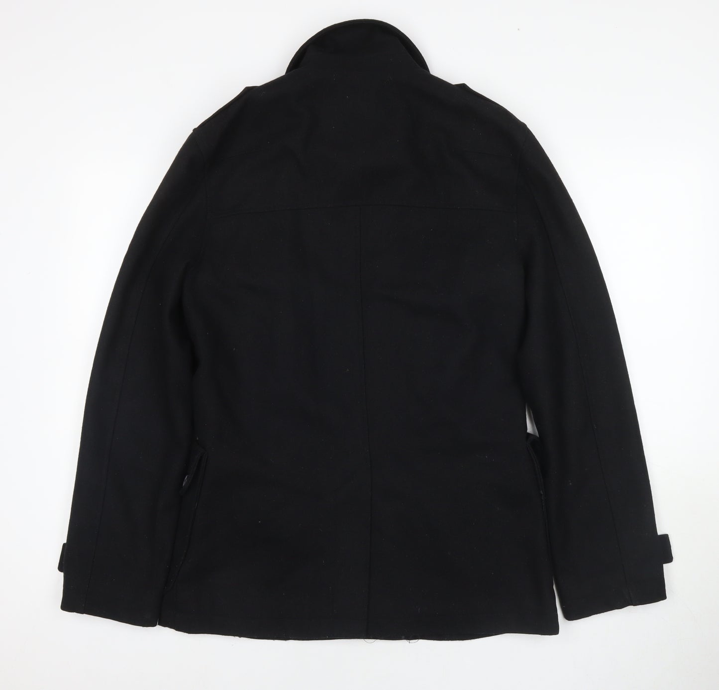 Twenty One Mens Black Overcoat Coat Size S Button