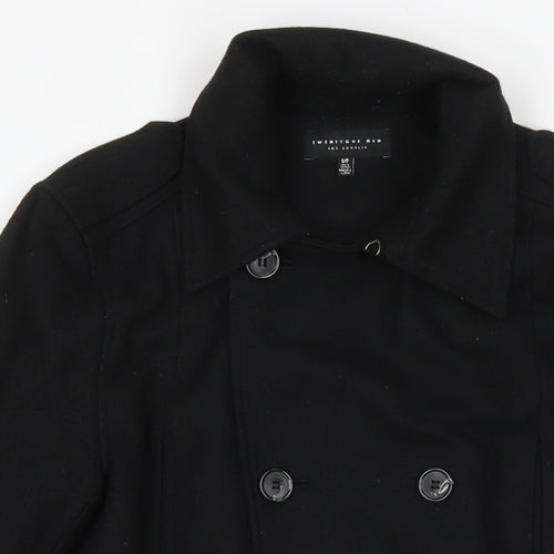 Twenty One Mens Black Overcoat Coat Size S Button