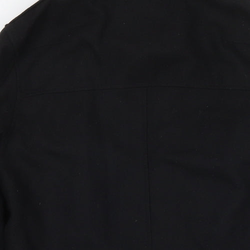 Twenty One Mens Black Overcoat Coat Size S Button
