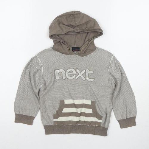 NEXT Boys Brown Cotton Pullover Hoodie Size 2-3 Years Zip - Logo