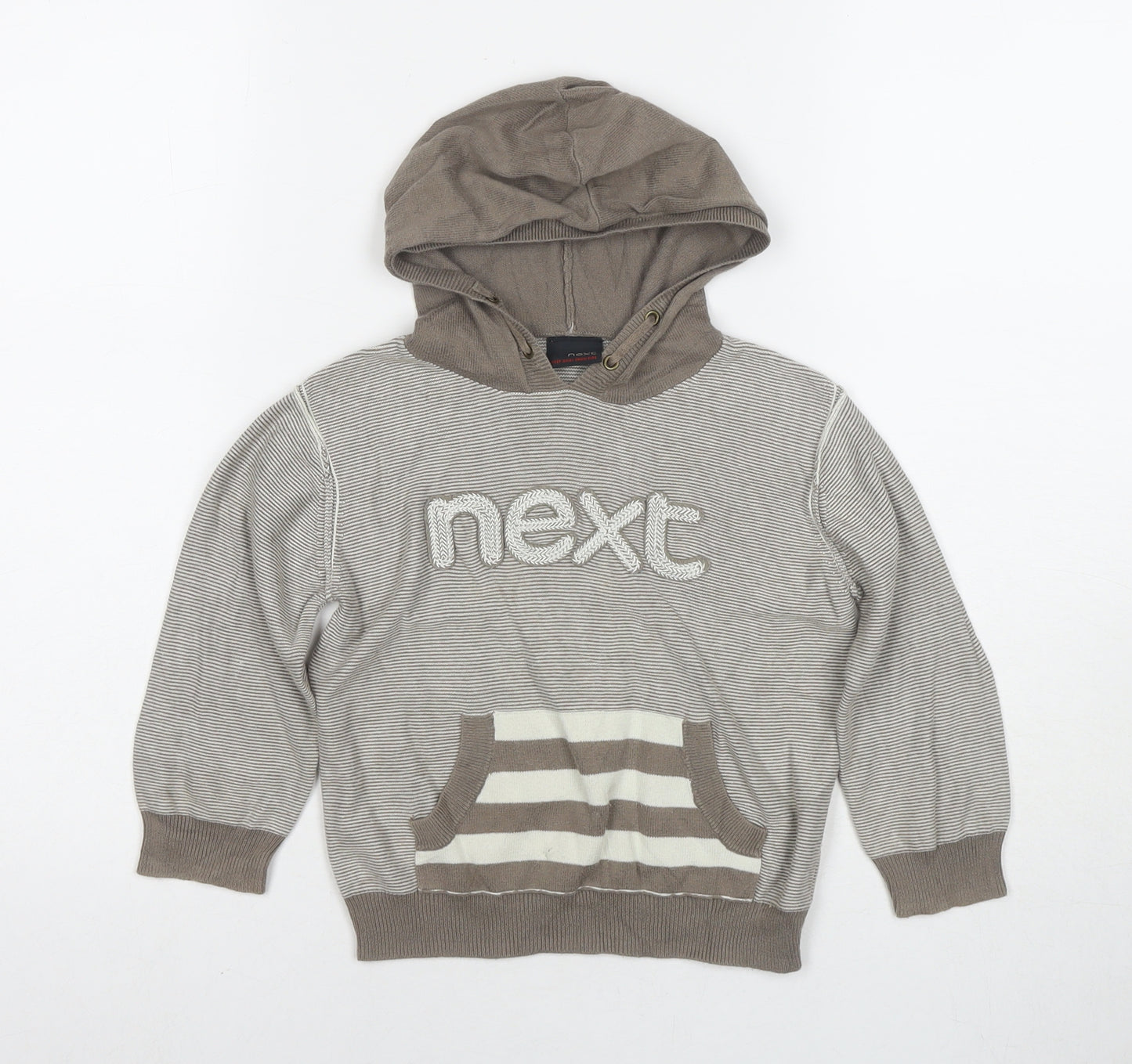 NEXT Boys Brown Cotton Pullover Hoodie Size 2-3 Years Zip - Logo