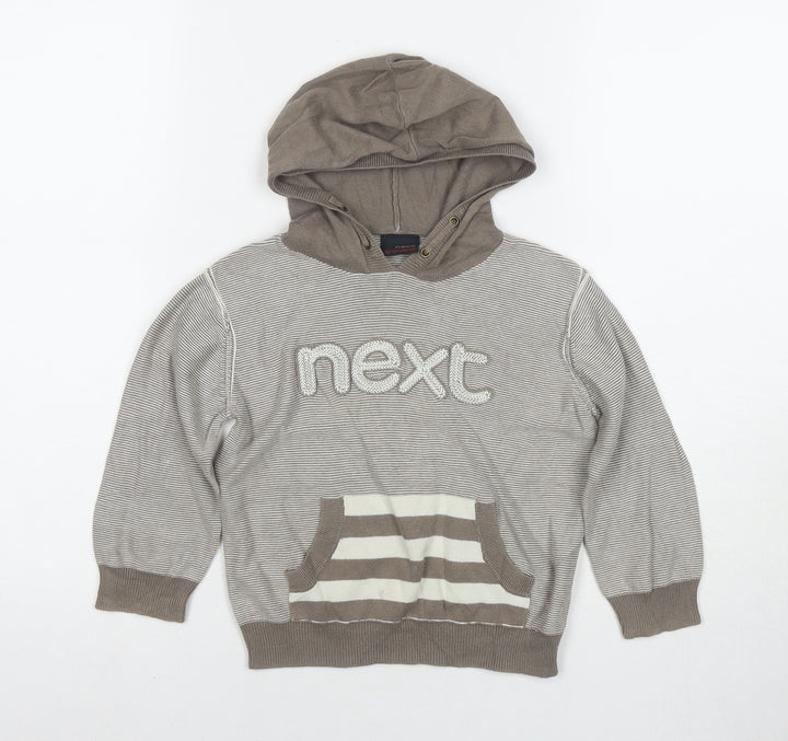NEXT Boys Brown Cotton Pullover Hoodie Size 2-3 Years Zip - Logo