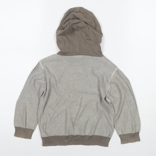 NEXT Boys Brown Cotton Pullover Hoodie Size 2-3 Years Zip - Logo
