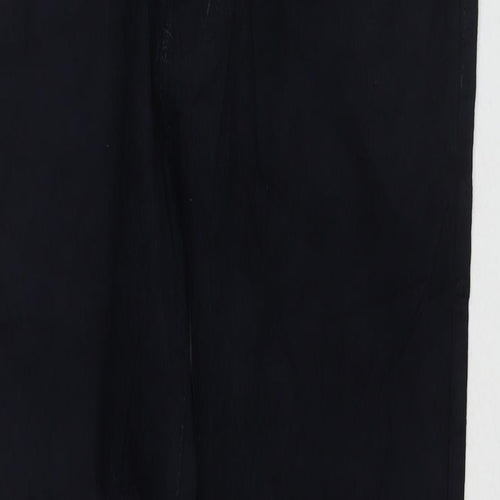 Marks and Spencer Mens Blue Cotton Trousers Size 34 in L29 in Regular Zip