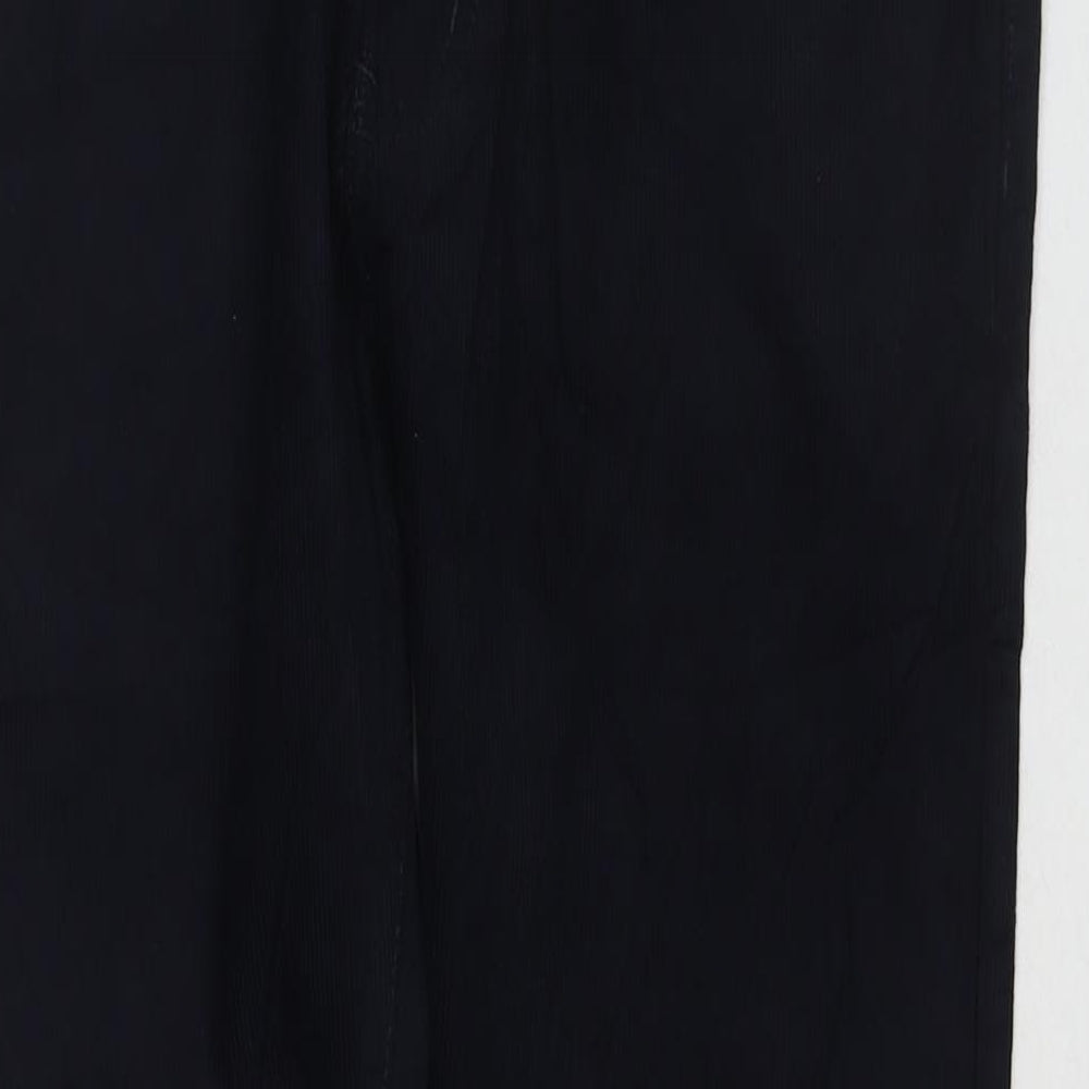 Marks and Spencer Mens Blue Cotton Trousers Size 34 in L29 in Regular Zip