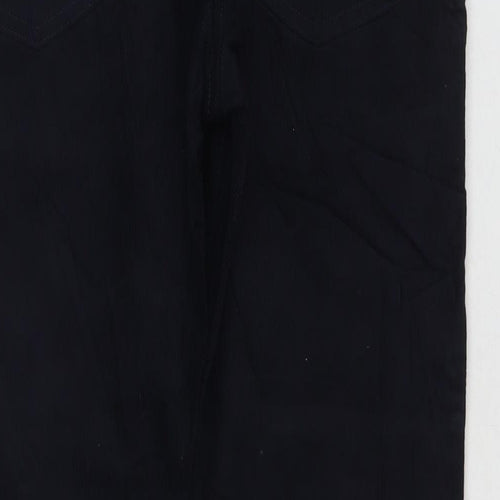 Marks and Spencer Mens Blue Cotton Trousers Size 34 in L29 in Regular Zip