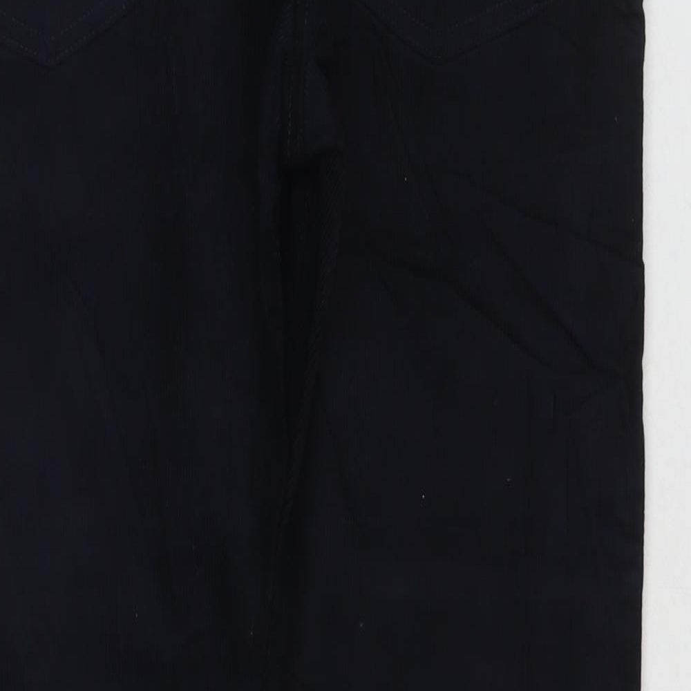 Marks and Spencer Mens Blue Cotton Trousers Size 34 in L29 in Regular Zip