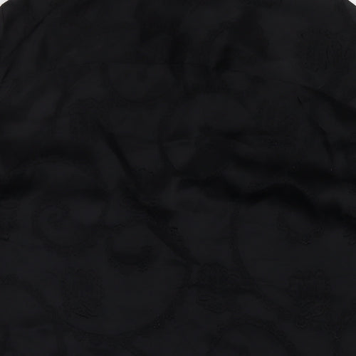 River Island Womens Black Geometric Viscose Basic Button-Up Size S Collared