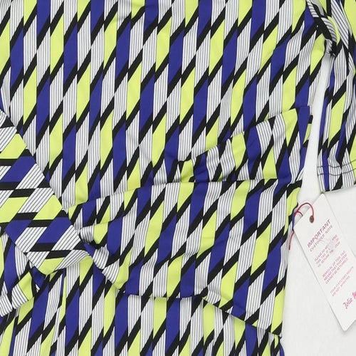 Jolie Moi Womens Multicoloured Geometric Polyester A-Line Size 10 Boat Neck Pullover
