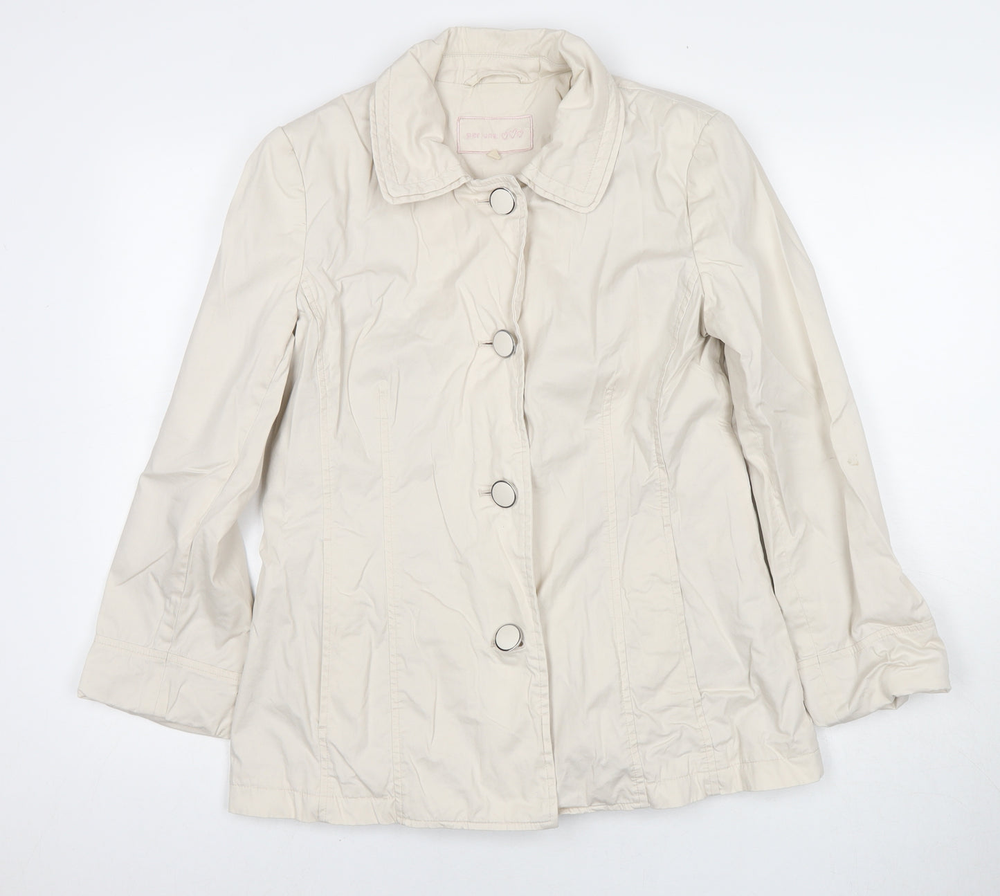 Per Una Womens Beige Pea Coat Coat Size 10 Button