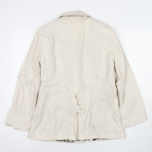 Per Una Womens Beige Pea Coat Coat Size 10 Button
