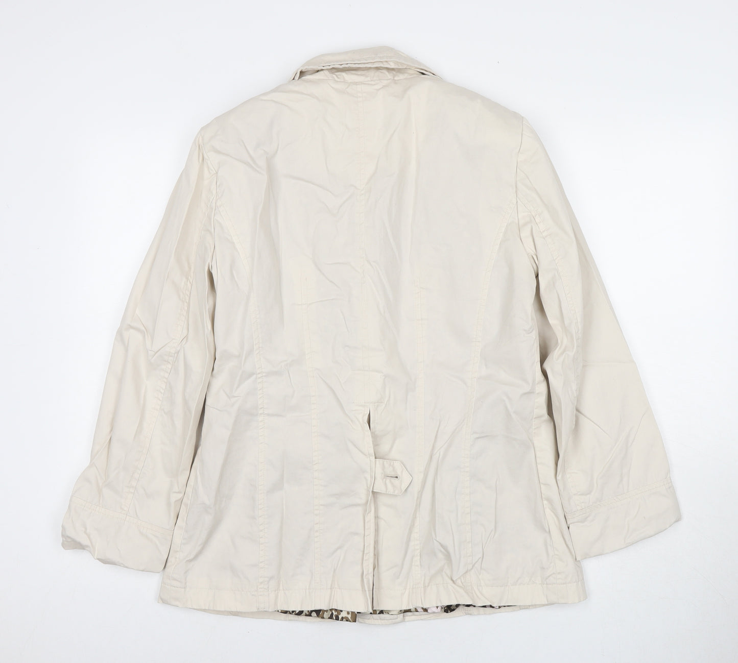 Per Una Womens Beige Pea Coat Coat Size 10 Button