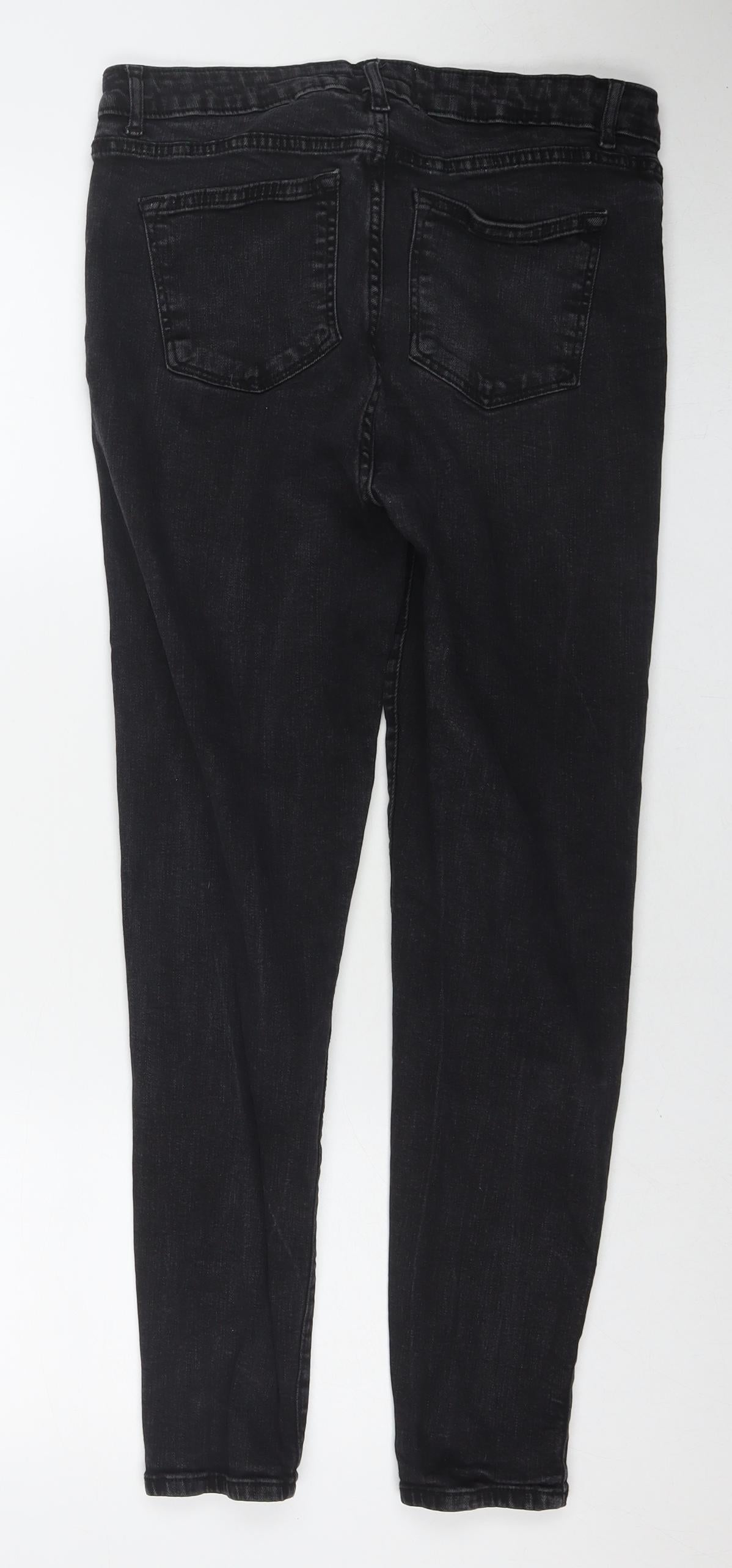 365 Denim Womens Black Cotton Skinny Jeans Size 16 L27 in Regular Zip