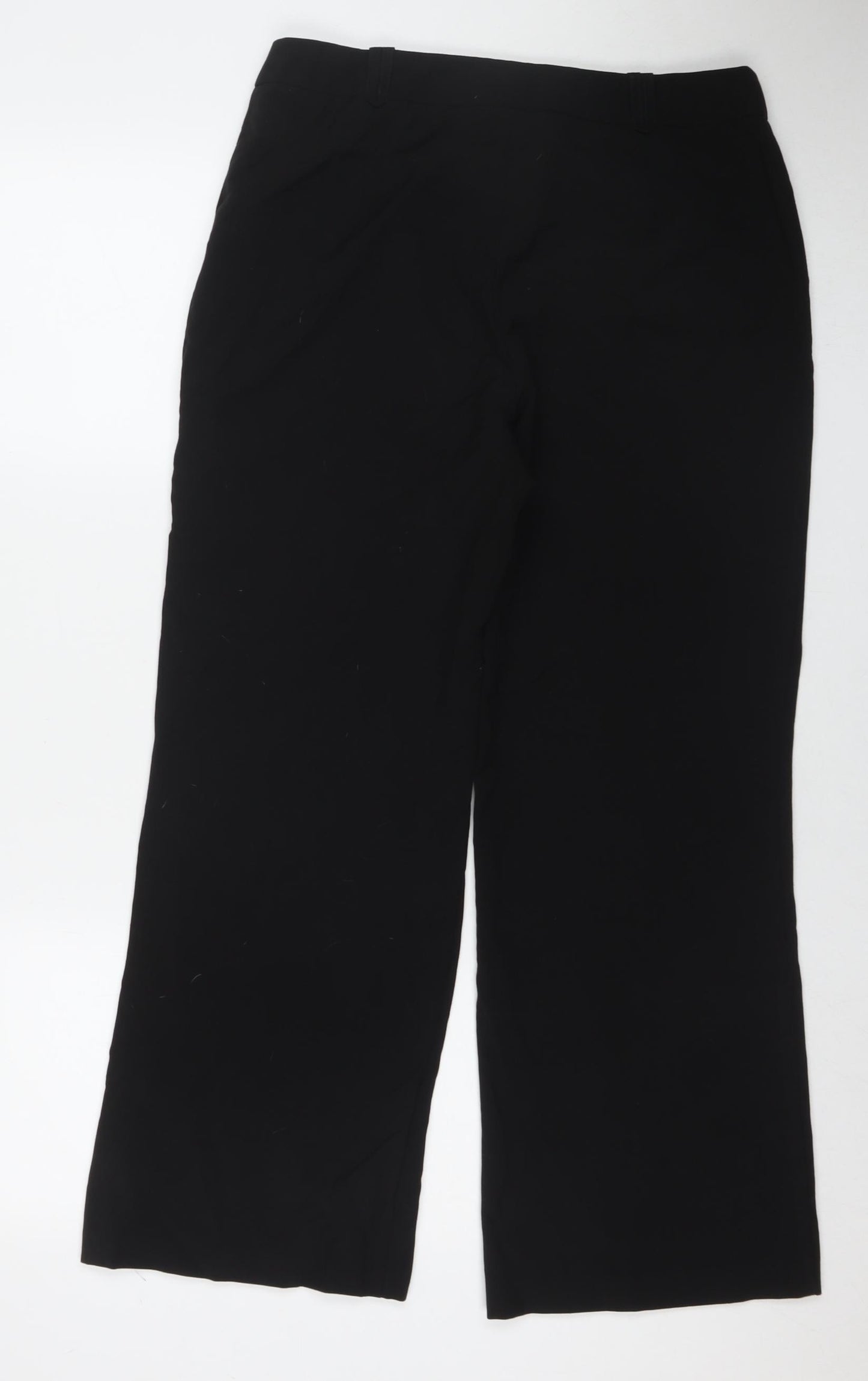 Debenhams Womens Black Polyester Trousers Size 12 L27 in Regular Button