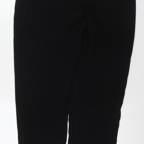 Autograph Womens Black Polyester Trousers Size 14 L27 in Regular Zip