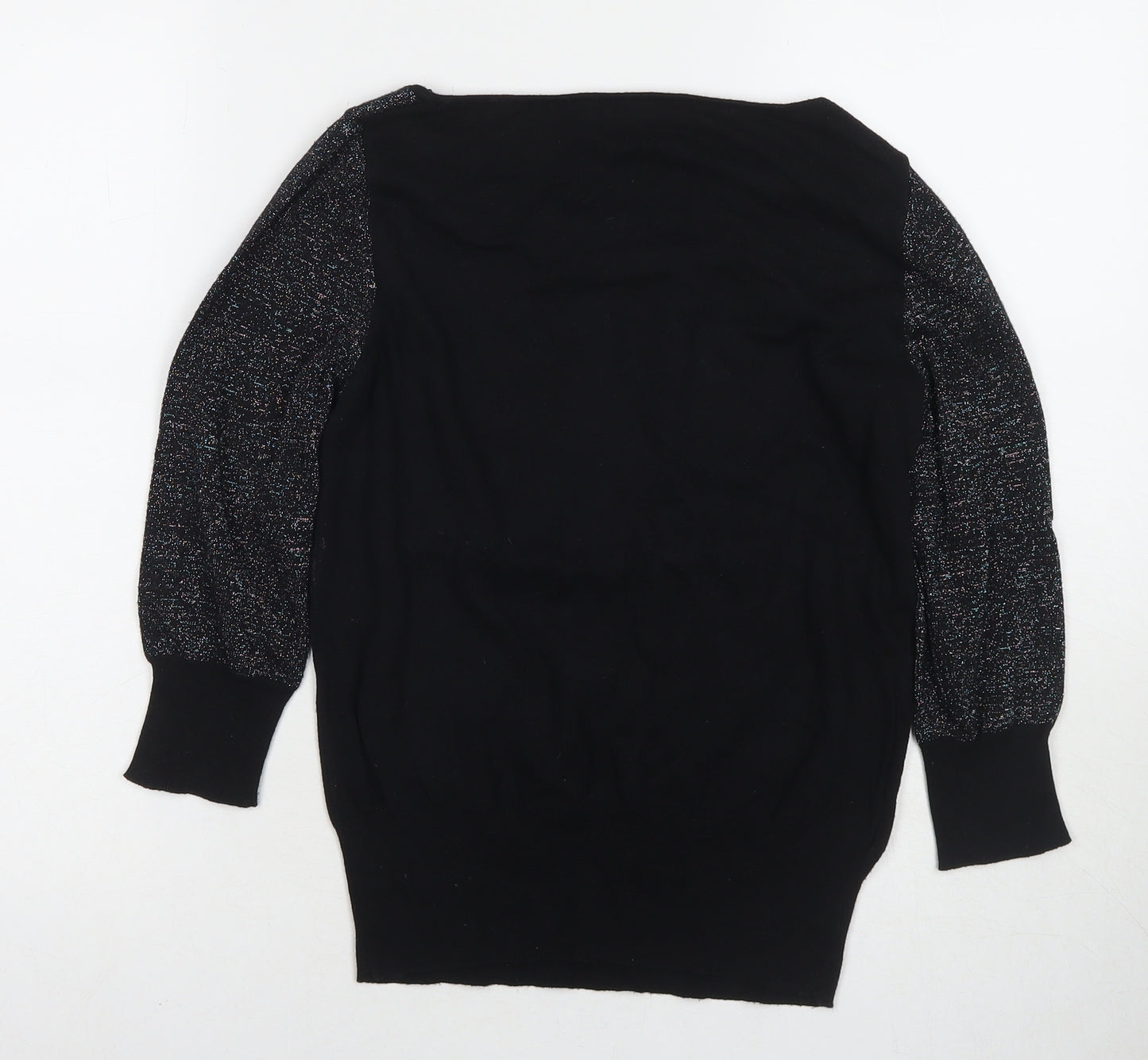 NEXT Womens Black Round Neck Cotton Pullover Jumper Size 12